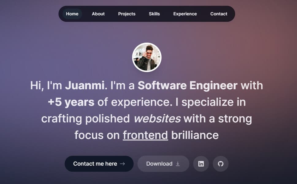 Portfolio project screenshot